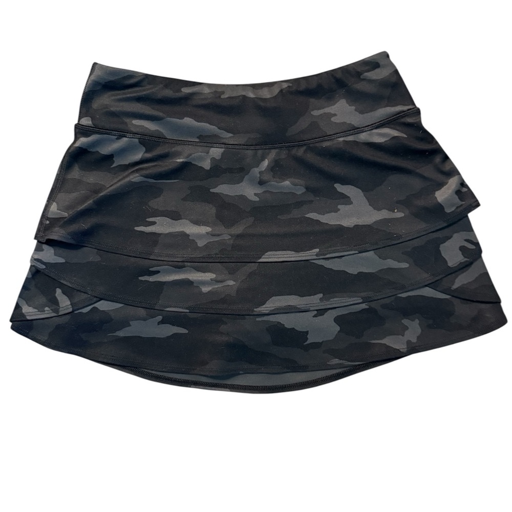 Athleta Girl Black Camouflage Tennis Skirt